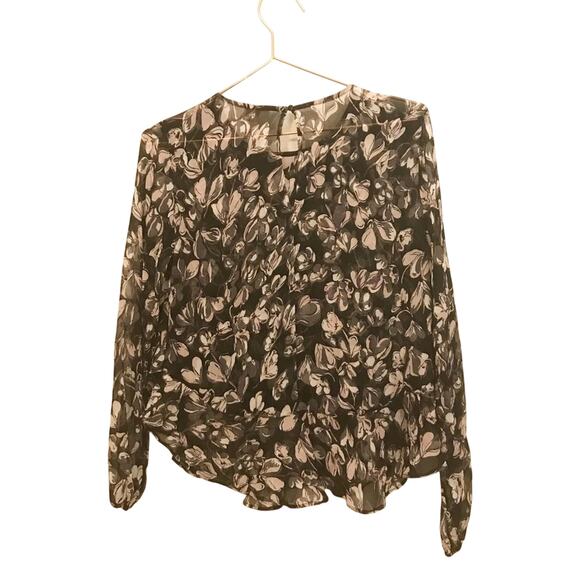 Loft outlet semi sheer ruffle front blouse size XS - Picture 1 of 6